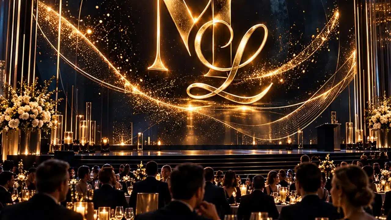 Corporate dinner LED wall visual